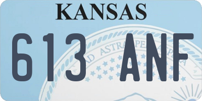 KS license plate 613ANF