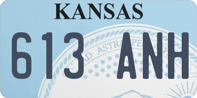 KS license plate 613ANH