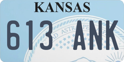 KS license plate 613ANK