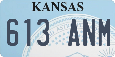 KS license plate 613ANM