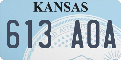 KS license plate 613AOA