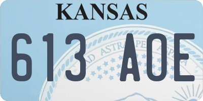 KS license plate 613AOE