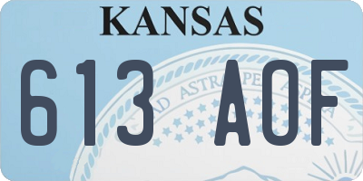 KS license plate 613AOF