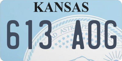 KS license plate 613AOG