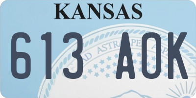 KS license plate 613AOK