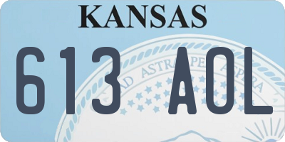 KS license plate 613AOL