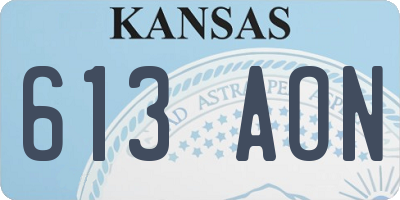 KS license plate 613AON
