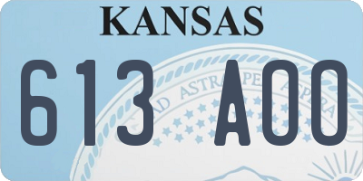 KS license plate 613AOO