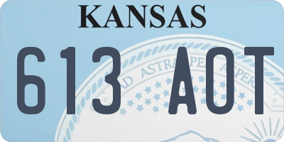 KS license plate 613AOT