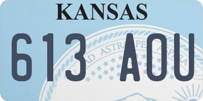 KS license plate 613AOU