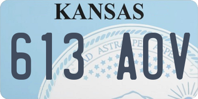 KS license plate 613AOV