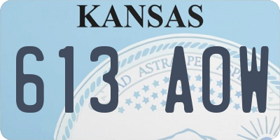 KS license plate 613AOW