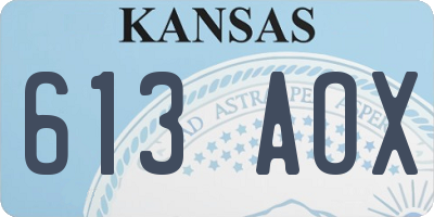 KS license plate 613AOX