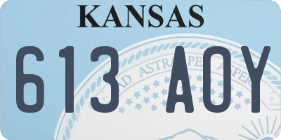 KS license plate 613AOY