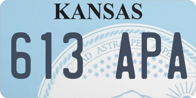 KS license plate 613APA