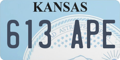 KS license plate 613APE