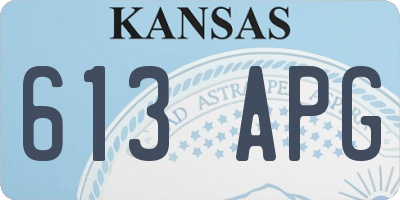 KS license plate 613APG