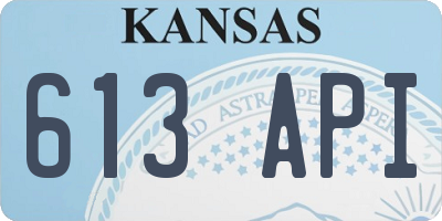 KS license plate 613API