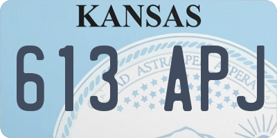 KS license plate 613APJ