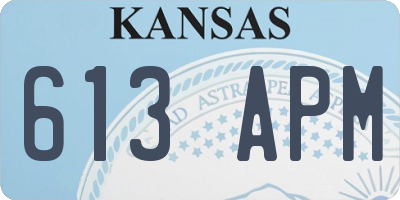 KS license plate 613APM