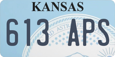 KS license plate 613APS