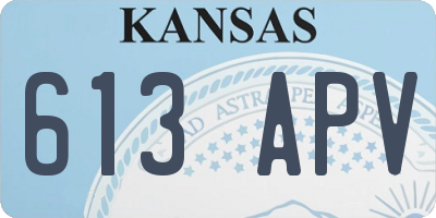 KS license plate 613APV