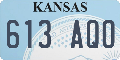 KS license plate 613AQO