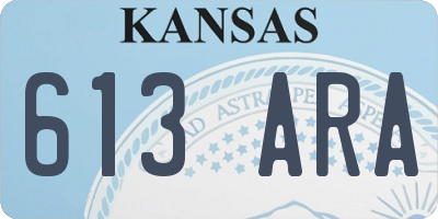 KS license plate 613ARA