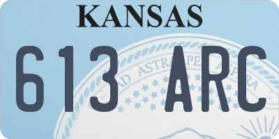 KS license plate 613ARC