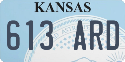 KS license plate 613ARD