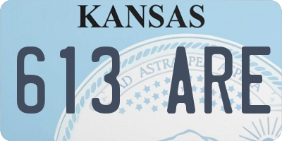 KS license plate 613ARE