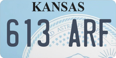 KS license plate 613ARF