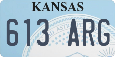 KS license plate 613ARG
