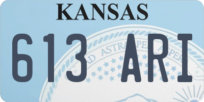 KS license plate 613ARI