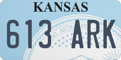 KS license plate 613ARK