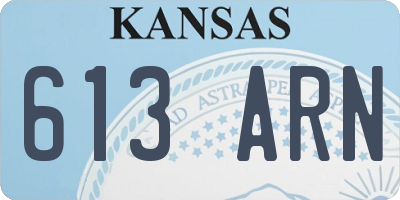KS license plate 613ARN