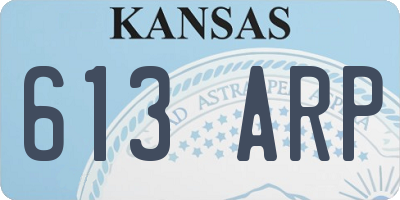 KS license plate 613ARP