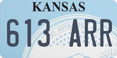 KS license plate 613ARR