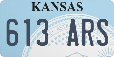 KS license plate 613ARS