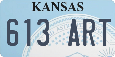 KS license plate 613ART