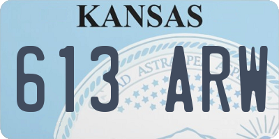 KS license plate 613ARW