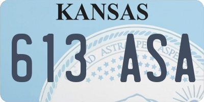 KS license plate 613ASA