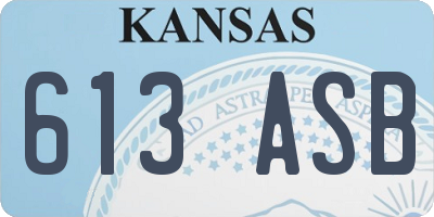 KS license plate 613ASB