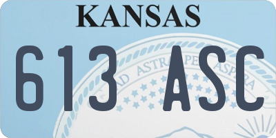 KS license plate 613ASC