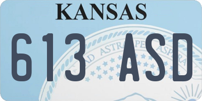 KS license plate 613ASD