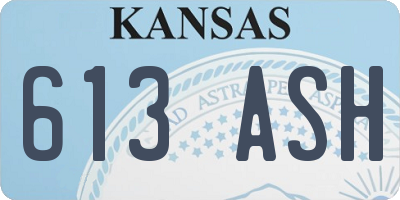 KS license plate 613ASH