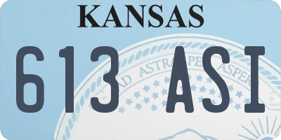 KS license plate 613ASI