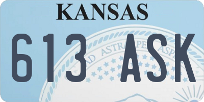 KS license plate 613ASK