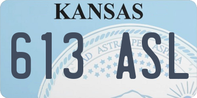 KS license plate 613ASL