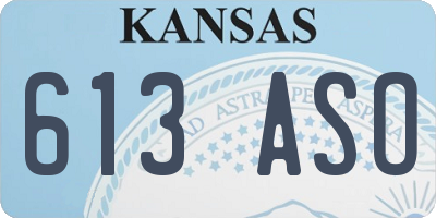 KS license plate 613ASO